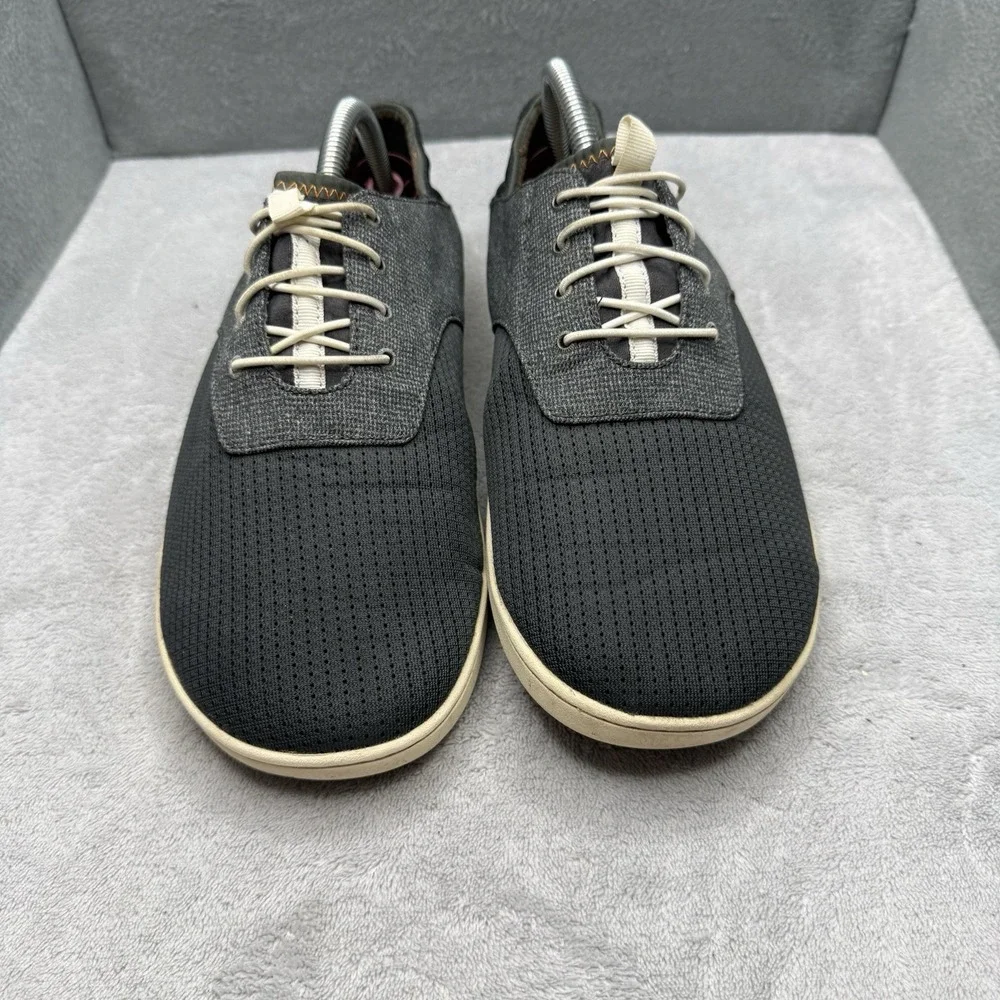 OluKai Nohea Moku Men's Size 9 Black Gray No Tie Boat Water Shoes 10283